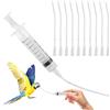 BinXiaoQin Siringa da 10 ml, con 10 tubi per l'alimentazione degli uccelli giovani, siringa con tubo, cannula a bottone, lavaggio delle ferite, idratazione per tutti i ragazzi animali domestici (acqua, sostanze