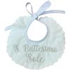 Pri Frog Bavetta Battesimo con Ricamo Personalizzato - Bavetta da Cerimonia - S. Battesimo - Bavettina Santo Battesimo - Bavaglino neonato in cotone - bimba - bimbo - Handmade - Made in Italy - Pri Frog