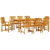 vidaXL Set da Pranzo per Giardino 9 pz Marrone