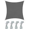 Rebecca Mobili Tenda Vela Quadrata, Vela Ombreggiante, Grigio Scuro, Polietilene Hdpe, Corde Incluse, Con Astuccio, Per Giardino Balcone - Misure: 3,6x3,6 mt - Art. RE6811