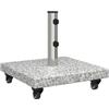 vidaXL Base per ombrellone 30 kg Grigio Granito Quadrato | Ha delle ruote per muoverla facilmente, Fatta per tenere bene oggetti pesanti,