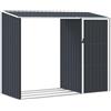 vidaXL Capanno per Legna Antracite 245x98x159 cm in Acciaio Zincato