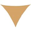 vidaXL Vela Parasole 160 g/m² Triangolare Sabbia 2,5x2,5x3,5 m in HDPE
