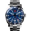 Panzera Aquamarine 45G Meccanico Automatico Acciaio Blu Zaffiro Datario GMT Orologio Uomo