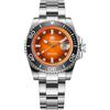 ADDIESDIVE Orologio da Polso Arancione Movimento al Quarzo Lunetta Girevole in Ceramica Impermeabile 200 Metri Luminoso Orologio Subacqueo Uomo