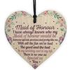 RED OCEAN Placca a forma di cuore in legno fatta a mano con scritta Will You Be My Maid of Honour (lingua italiana non garantita), idea regalo
