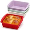 VINATO 4 Pezzi Stampi in Silicone per Dolci, Stampo Silicone Torta Quadrato Stampo in Silicone Antiaderente Stampi Silicone Dolci per Brownie, Torte, Pane, Senza BPA, Quadrato