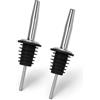 PARENCE. Set di 2 beccucci di Bottiglia da 3 x 11 cm - Fusore di Misura in Acciaio Inox con Tappi goteam, Ideale per Olio, aceto, liquori, Cocktail e sciroppi