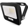 EMOS - Faretto LED in alluminio GLARO 10 W - IP65 impermeabile per ambienti umidi ed esterni - super luminoso 1.000 lm, bianco neutro 4.000 K, durata 20.000 h - Cavo di collegamento in gomma da 20 cm