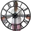 FLEXISTYLE Grande orologio da parete Eko senza ticchettio, LOFT Grande nero, 80 cm (spessore 19 mm), soggiorno, camera da letto, prodotto in UE