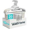WELL HOME MOBILIARIO & DECORACIÓN Grucce in plastica con gomma antiscivolo e sottili con ganci girevoli, set di 20