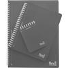 office box, Flexi A4/A5/A7 Quaderni con Copertine e Spirale in Polipropilene, 80 fogli a quadretti da 80 gr. con fori pre-tagliati Ideale per archiviare nella cartella. (Nero - 3 UD assortito)