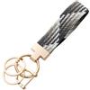CHUQING portachiavi auto portachiavi macrame cordino corto elastico portachiavi da donna, Nero grigio bianco, S