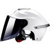 BOSERMEM Casco Aperto Classico, Mezzo Casco Con Visiera, Fibbia a 7 Sezioni, Calotta In 709abs Combinata Con Strato Di Ammortizzazione Eps(Bianco,Visiera Nera)