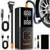 Topipop Pompa ad aria elettrica, batteria da 150 psi, per auto, bicicletta, scooter elettrico, moto, palloni (nero)
