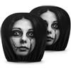 RUISOPE 2 Pezzi Copri Poggiatesta Ghost Face, Divertente copri poggiatesta auto，A | Universale coprisedili per poggiatesta auto, Traspiranti Ed Elastici Con Faccia Inquietante Horror Copris poggiatestas