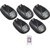 Generic 2/4/5/6 luci solari per cabina, 2026 nuova luce stroboscopica RGB per tetto auto, senza trapano a energia solare, con telecomando, vibrazione, per camion SUV camper (C-5 pezzi)