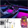 QAUBEN Kit di illuminazione ambientale per auto 64 colori musica multicolore fibra ottica APP controllo auto fai da te illuminazione decorativa dell'atmosfera Footwell 12V 1W 8m