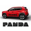 RICAMBYCAR Ricarbycar Adesivi 3D PANDA Neri per Fiat Panda, Kit Completo Lato Destro e Sinistro, Lettere Effetto Rilievo con Fori, Applicazione su Portiere Laterali, Finitura Nera