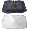 Generico Parasole Auto per Mazda MX-5 ND 2015-2024,Girevole 360°, Asta Pieghevole, 10 Stecche, Protezione UV, Isolamento Termico, Apertura Specchietto, Astuccio Pelle