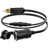 Giantdeer 30cm Prolunga Adattatore da DIN ad Accendisigari Standard(18AWG), Fusibile Sostituibile da 10A, Adattatore per Presa Standard DIN con Copertura Impermeabile, per Auto/Moto/Barca da 12V/24V