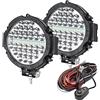 Safego Faro da Lavoro LED 7 210W Faretto Faro con Cablaggio, Flood Spot Luci da Lavoro a LED 12V 24V, Proiettore Fendinebbia Luci Off Road IP67 6000K Bianco, per Offroad Auto Moto 4WD ATV Camion