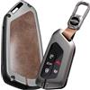 Rondrive Custodia per chiave elettronica compatibile con Volkswagen Atlas Cross Sport ID Buzz 2025 2026, in metallo e pelle, adatta per VW Tiguan, marrone