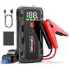 FOWAWU 6000 A Avviatore Batteria Auto, 22800 mAh Avviatore di Emergenza per Auto/Moto(10L Gas or 8 L Diesel), 12 V Jump Starter Portatile con Clips de Seguridad Inteligentes, Torcia a LED y QC 3,0