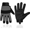 SAWANS Guanti da lavoro di sicurezza Guanti da lavoro da giardinaggio Uomo Donna Meccanico Costruzione Utility Flessibile Imbottito Palm Protection Touch Screen (Nero/Grigio, M (confezione da 1))