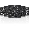 THERMALRLGHT Thermalright TR Ventola di raffreddamento CPU TL-C12C X5,ventola nera per PC con velocità di rotazione 1550 giri/min,raffreddamento del computer da 120mm,ventola di controllo PWM per chassis e