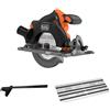 BLACK+DECKER Sega circolare a batteria senza spazzole, solo utensile - senza batteria, sega circolare elettrica con lama da 165 mm, binario di guida e guida parallela, BLCCS78NAZ-XJ