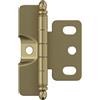 Amerock Cerniera per armadietto, spessore 19 mm, inserto completo, punta a sfera, champagne dorato, cerniera per porta dell'armadio da cucina, cerniera singola, hardware funzionale