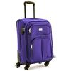 R.Leone Valigia Trolley Espandibile bagaglio a mano 4 ruote in stoffa 214 (Viola, S Bagaglio a mano 55cm)