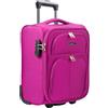 R.Leone Bagaglio a Mano 40x30x20cm Wizzair Vueling 2 Ruota in stoffa A16 (Fucsia, XXS 40x30x20cm 2Ruota)