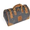 Handadsume Tela resistente all'acqua + Cuoio genuino Borsa da viaggio Tote Borsa da palestra Duffle Valigia Borsa per il weekend Per gli uomini Maschio FB8151