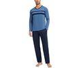 Nieery Pigiama da Uomo Invernale Cotone Maniche Lunghe V Pigiamas Casual Leggero S-XXL