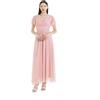 VALORIALUXE Abito Lungo Elegante Donna con Maniche Volant e Scollo a V - Vestito da Cerimonia Made in Italy