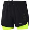 ARSUXEO Pantaloncini da Corsa da Uomo, Pantaloncini da Palestra con Pantaloncini a Compressione, Pantaloncini da Corsa 2 in 1 per Allenamento, Calcio, Basket B179