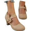 Dasongff Mary Jane - Stiletto con tacco da donna con fiocco a punta rotonda chiusa, con tacco basso, fiocco, a farfalla, chic, vintage, matrimonio, festa, ufficio, scarpe per tutti i giorni