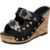 Dasongff Sandali ortopedici da donna, suola spessa tacco estivo confortevole con zeppa e muli per pelle e nu-piedi, pantofole antiderapant riflessologia, spiaggia, scarpe da passeggio Skechers