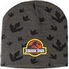 CERDÁ LIFE'S LITTLE MOMENTS Jurassic Park Cappellino Invernale a Maglia Colore Grigio Scuro - Taglia Unica - 100% Acrilico - Etichetta Frontale con il Logo Prodotto Originale Disegnato in Spagna