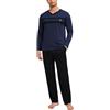 Nieery Pigiama da Uomo Invernale Cotone Maniche Lunghe V Pigiamas Casual Leggero S-XXL