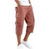Generico Bermuda Cargo Uomo Pantaloni Corti Estivi 3/4 Bermuda Pantaloncini Slim Fit Molte Tasche in Cotone Tasconati Casual Shorts Leggeri Pantaloni Corti Sportivi