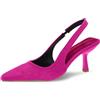 Dasongff - Scarpe col Tacco Sexy da Donna con Tacco Alto e Basso e Spesso, Décolleté Retrò, Slip-On Comode, Punta Chiusa, Classica, per Cerimonia, Ufficio, Matrimonio, rosa acceso, 40 EU