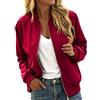 HTNEDNST Giacca bomber da donna, leggera, estiva, casual, corta, da pilota a maniche lunghe, oversize, giacca da aviatore