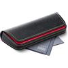 FEFI - Elegante custodia per occhiali in pelle bicolore