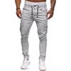 Cassiecy Pantaloni da uomo da jogging, chino cargo, elasticizzati, da uomo, con tasche, slim fit, per il tempo libero, grigio chiaro, M