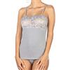 EGI Canotta Donna Spallina in Cotone Modal con Fascia in Pizzo sul Seno Sottogiacca (XL, Grigio)