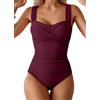 CheChury Costume Intero Donna Modellante Costumi Interi da Bagno Push Up Scollo a V Costume da Bagno Intero Donna Curvy Controllo della Pancia Monokini Costumi Piscina Beachwear Swimwear Sportivo