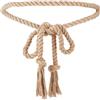 CRASPIRE Cintura lunga 97 pollici Boho nappa cravatta corda cotone marrone tessitura fatta a mano bohemien tessuto a mano regolabile abbigliamento skinny catena decorativa per donne signora vestito